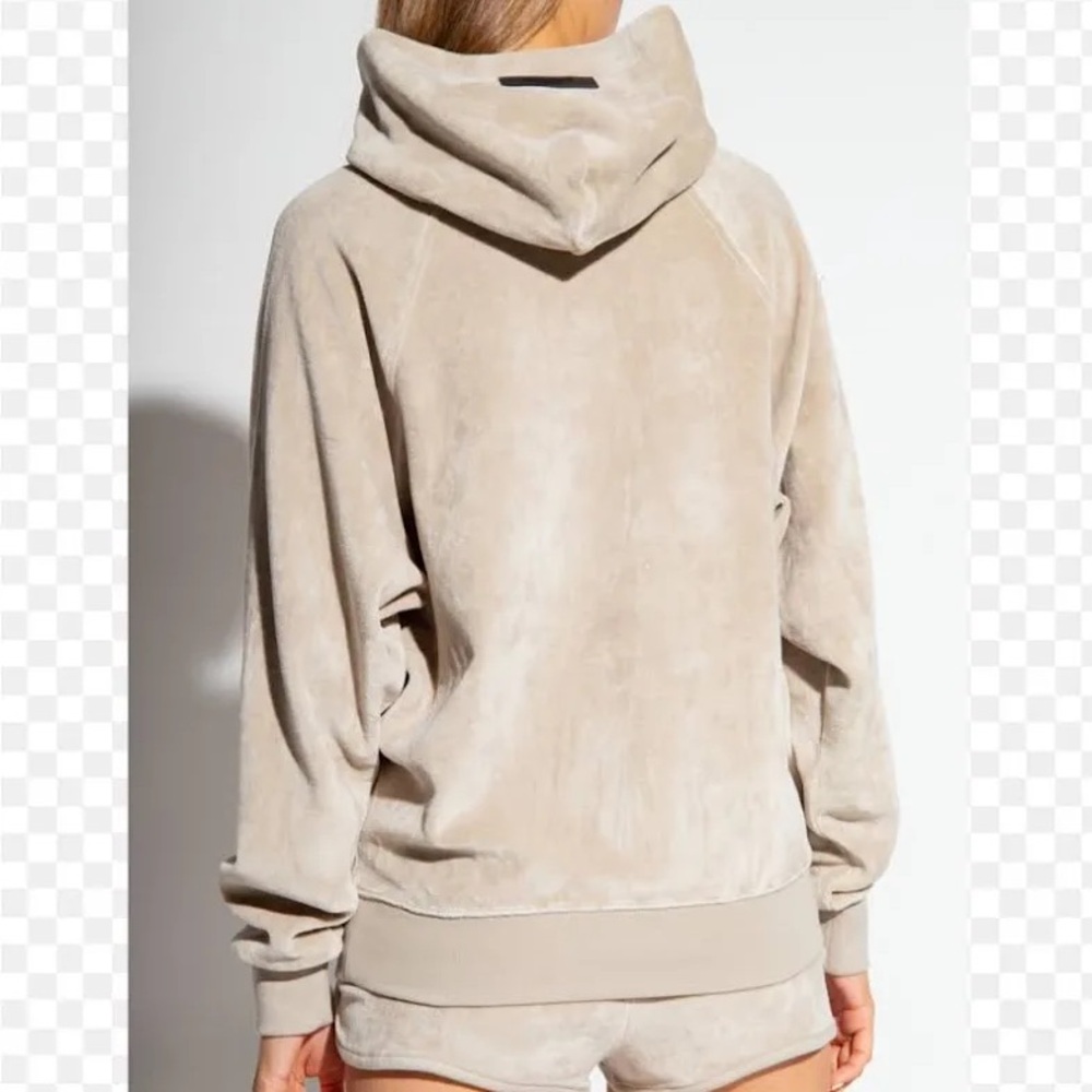Fear of God Essentials Women's Velour Hoodie Cream Size Small